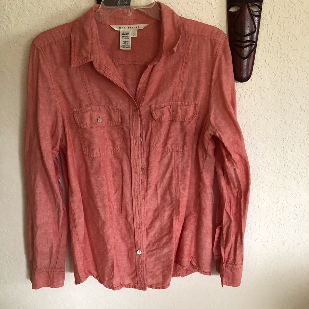 Burnt. orange Long sleeve button down